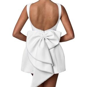 White Pearl Dress with Bow